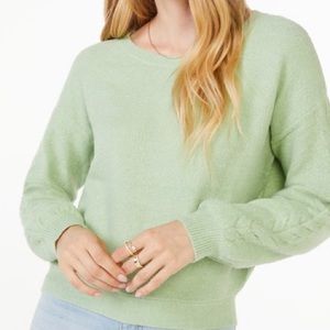 Scoop Junior’s Size L Puff Sleeve Sweater with Cross Back Tie